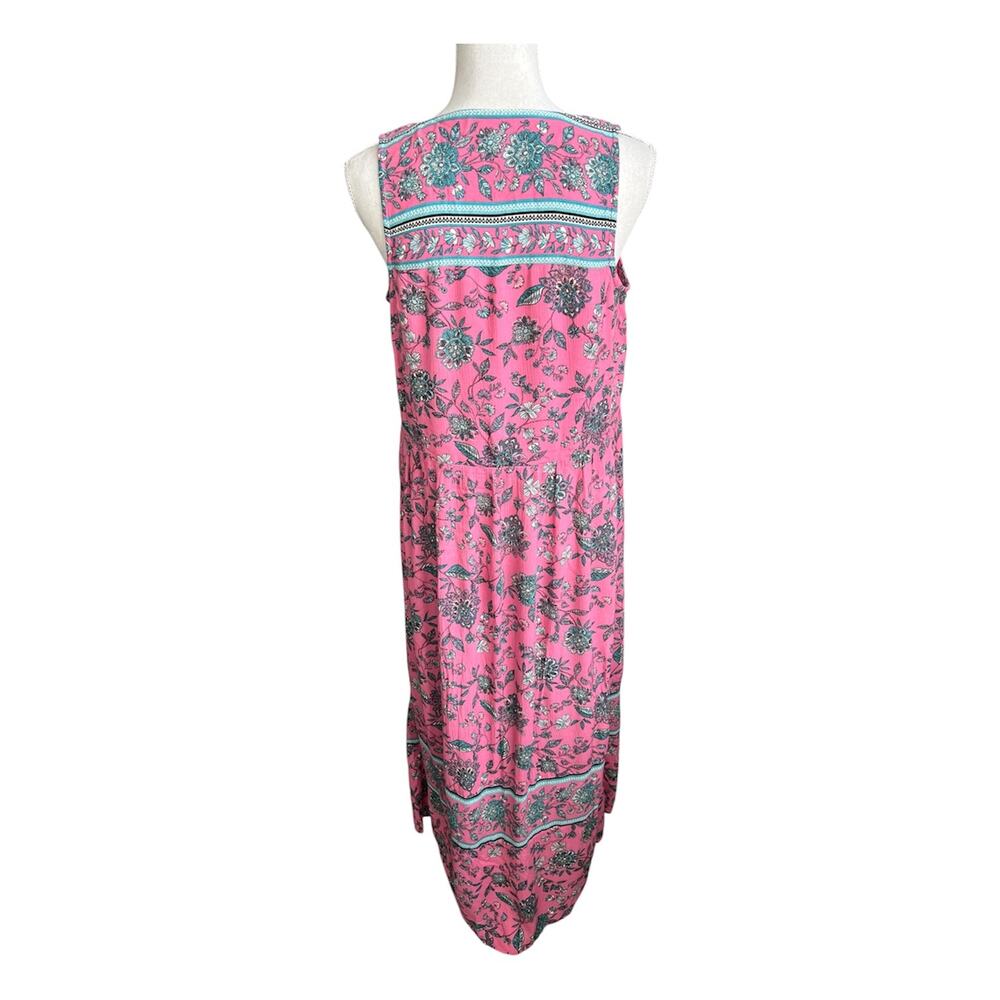 J. Jill pink floral maxi dress cottagecore boho sleeveless western lightweight - Picture 6 of 9